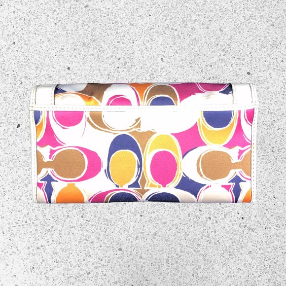 Coach Park Signature Hand Drawn Scarf Hobo with Matching Wallet - Picture 8 of 9